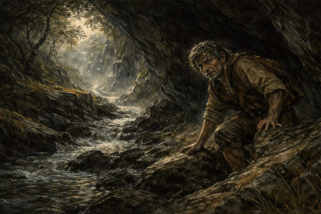 Sméagol's solitude in the Misty Mountains