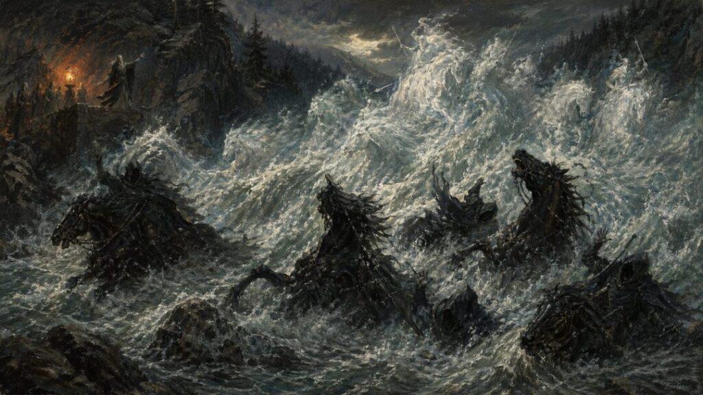Spectral riders in a stormy river