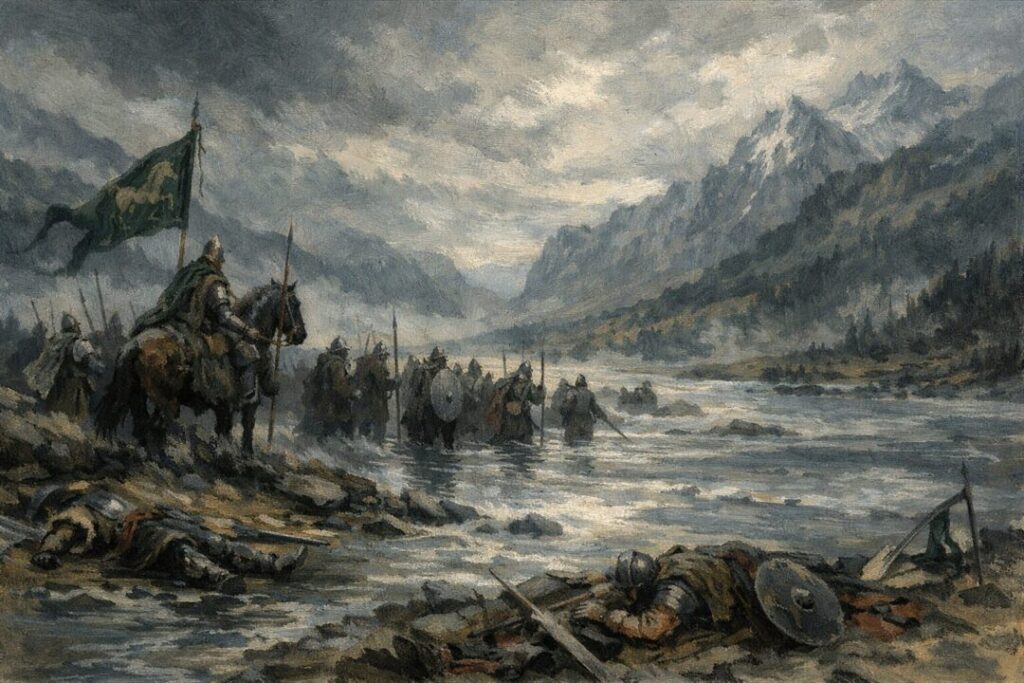 The Fords of Isen battle scene