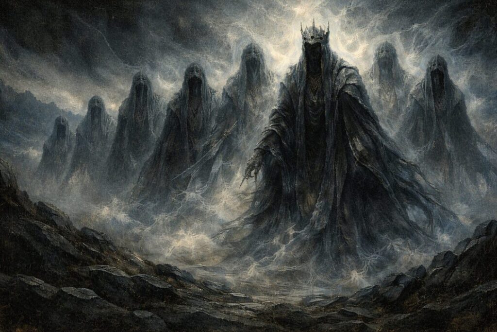 The Nine Ringwraiths in twilight