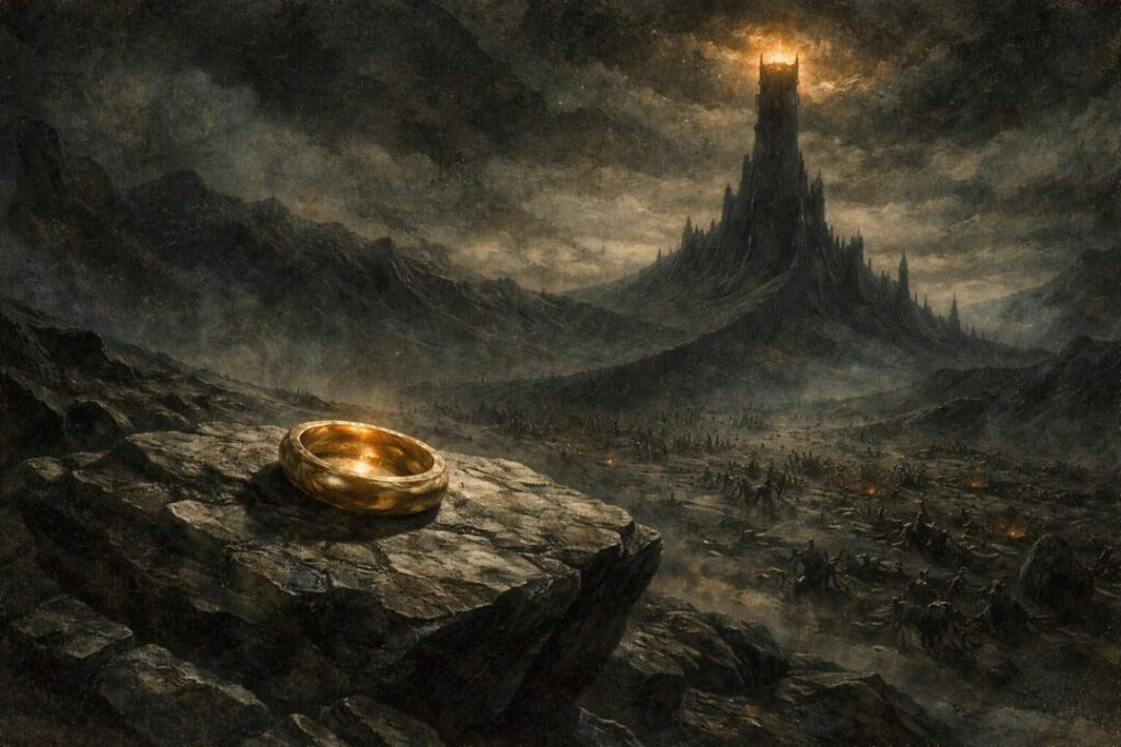 The One Ring in Mordor's shadow