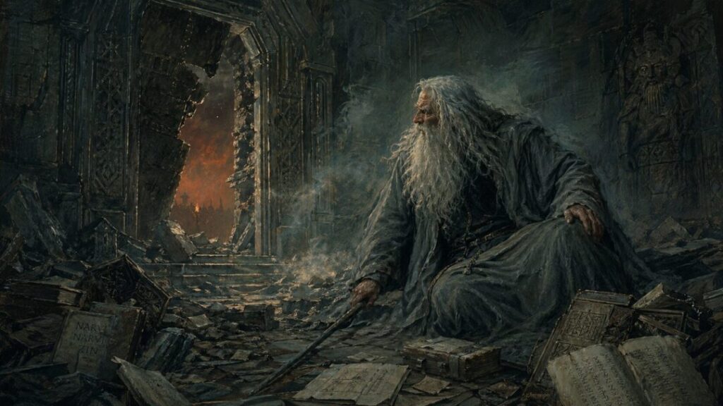 The ancient wizard's watchful vigil
