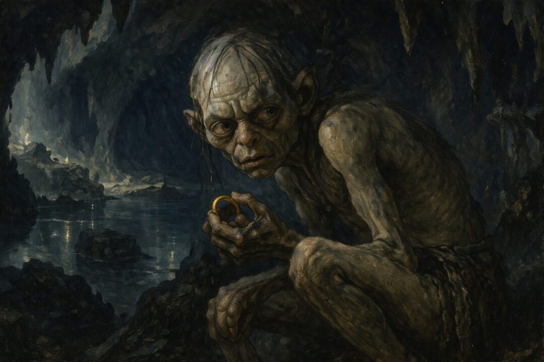 The golden ring in the cave