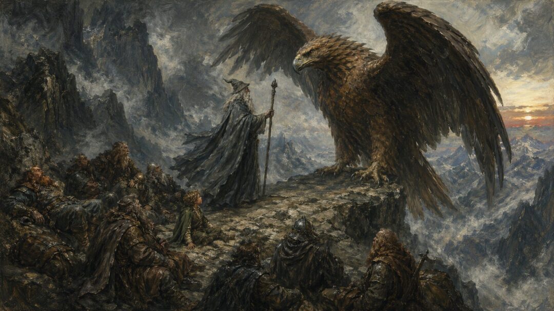 The wizard and the mighty eagle