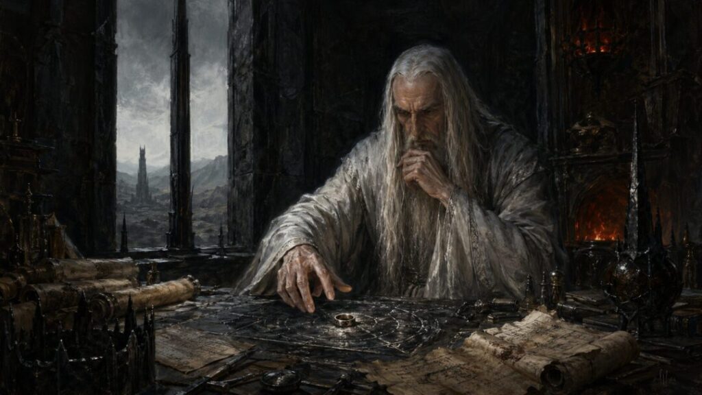 The wizard's ritual at dusk