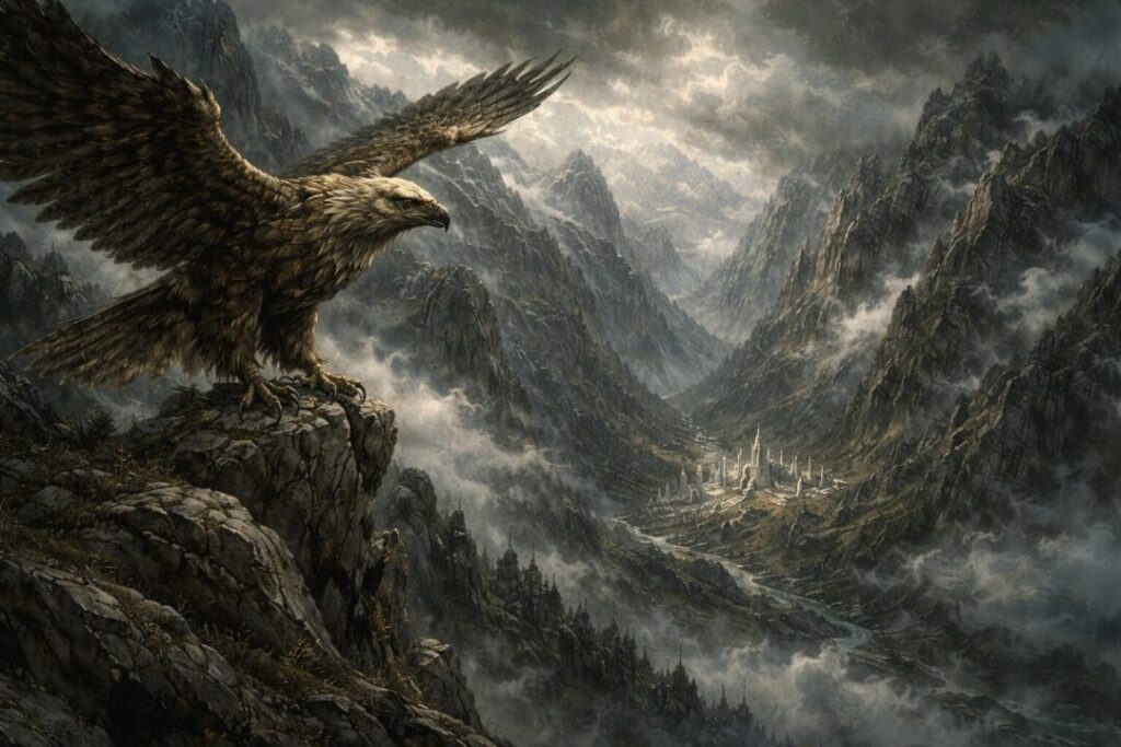 Thorondor above the hidden city