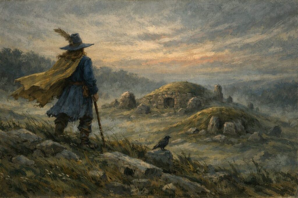 Tom Bombadil overlooks ancient burial mounds