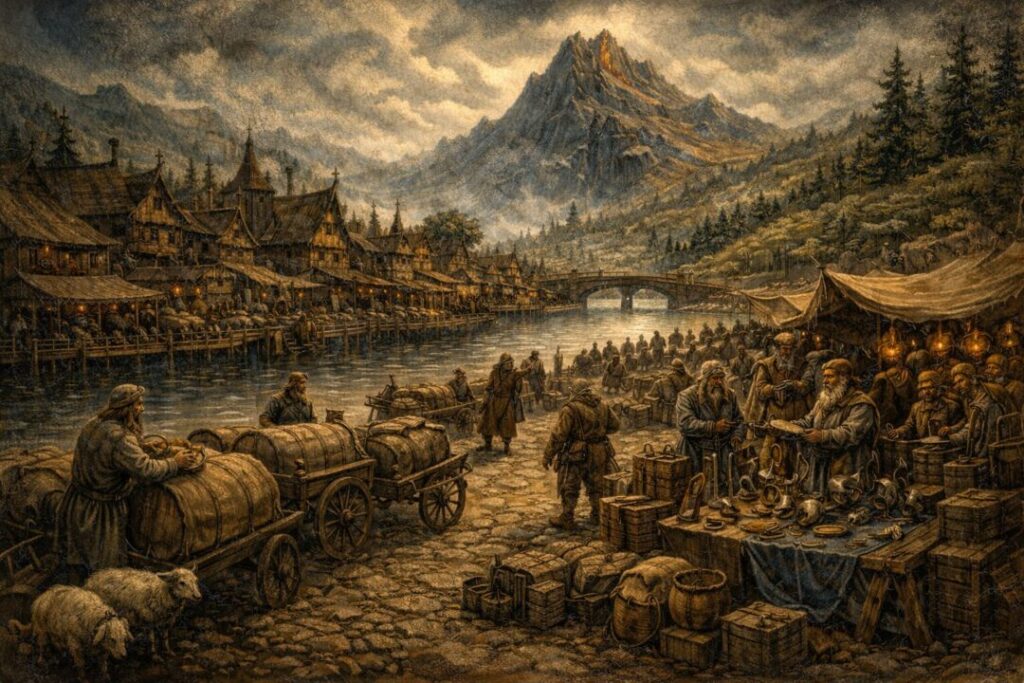 Trade at Esgaroth by the lake