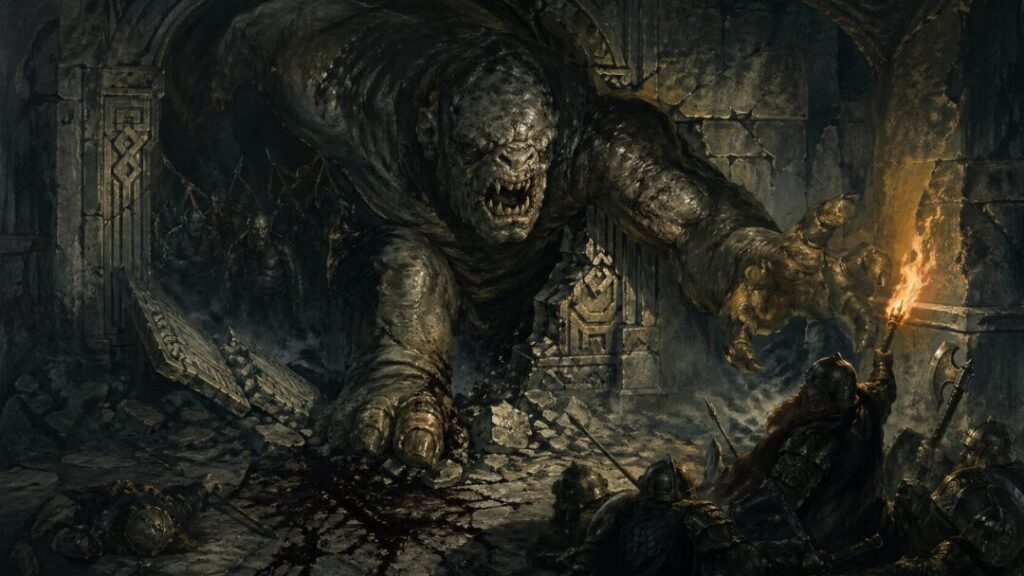 Troll assault in the ruined hall