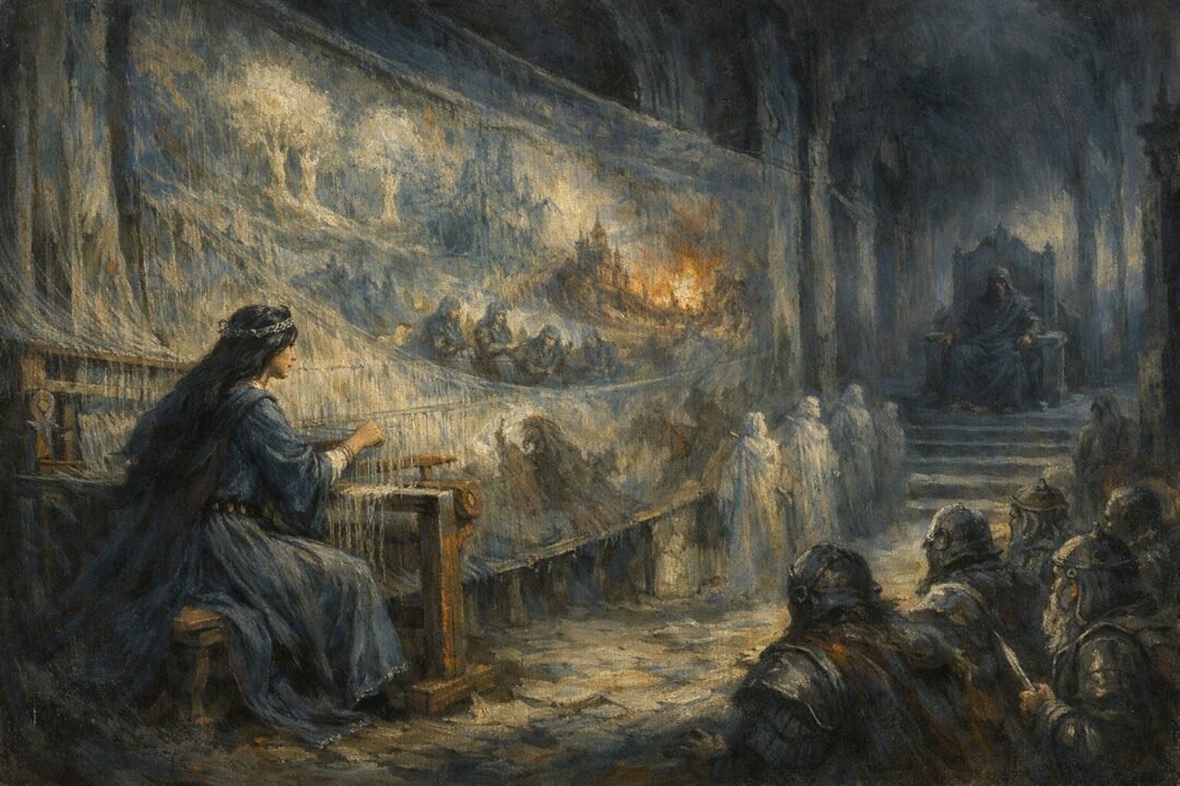 Vairë weaving the tapestry of Arda