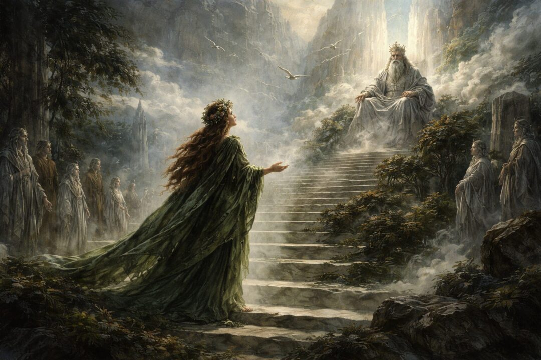 Yvanna speaking to Manwe