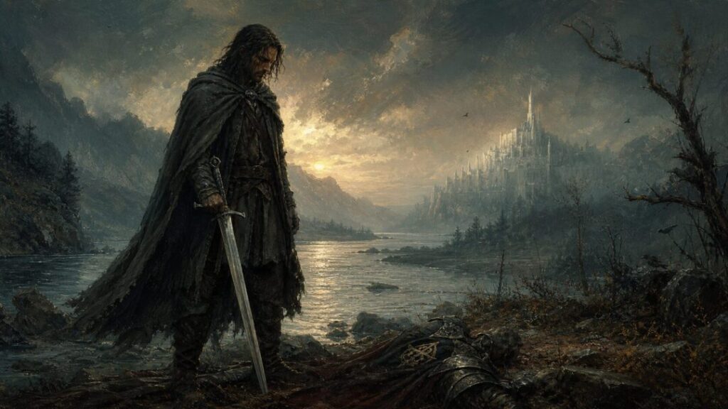 A lone vigil on the riverbank