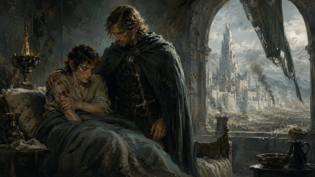 A moment of solace in ruin