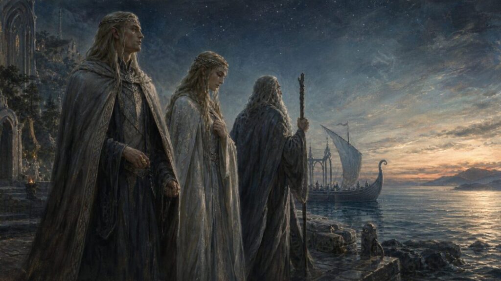 A mythic farewell at dawn