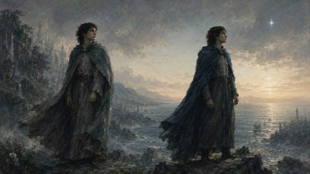 Brothers on the rugged coast
