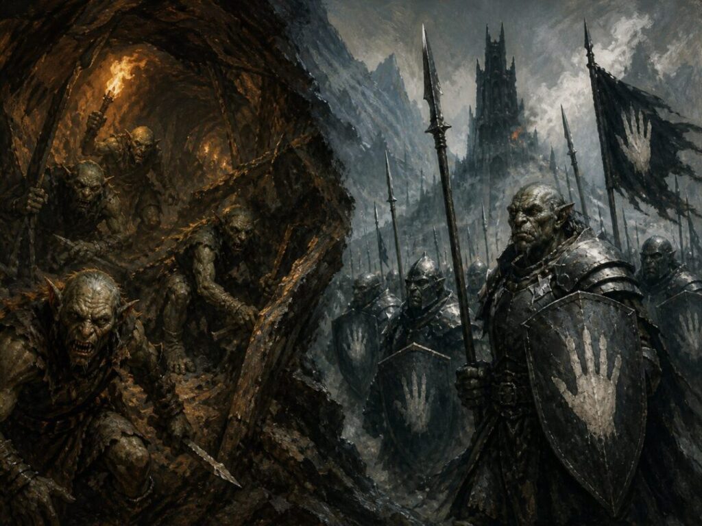 Clash of barbaric and disciplined orcs