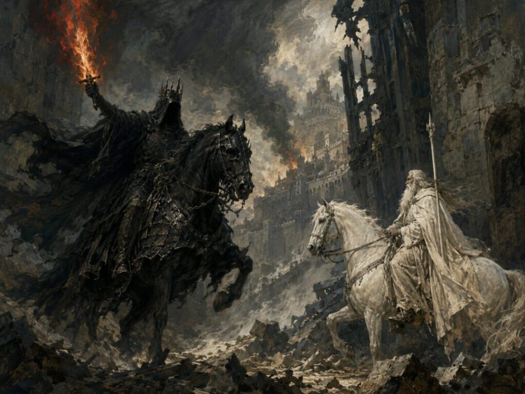 Clash of light and darkness