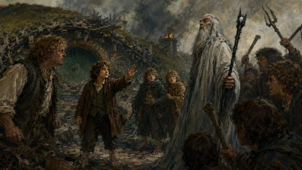 Confrontation at the ruined hobbit hole