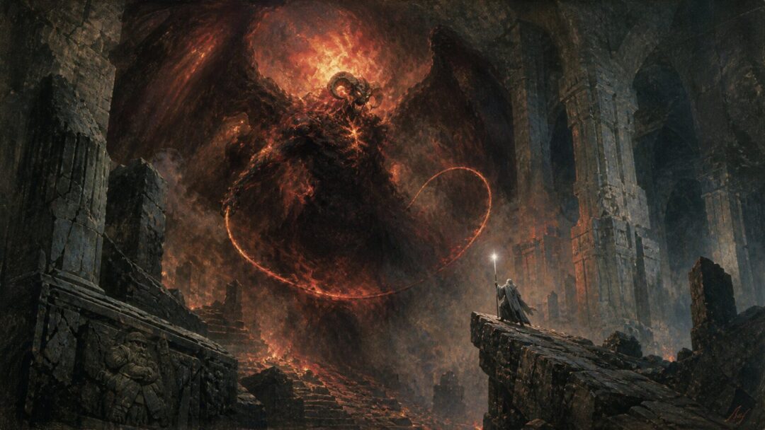 Confrontation in the fiery ruins