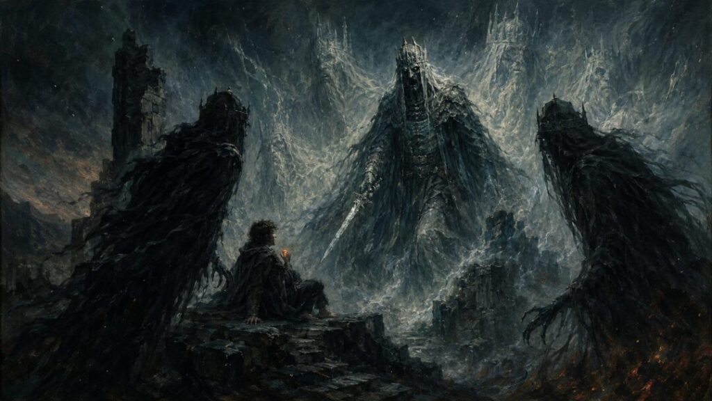 Confrontation with spectral kings in mist