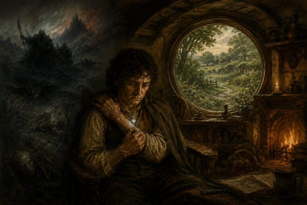 Contemplation at the edge of shadows