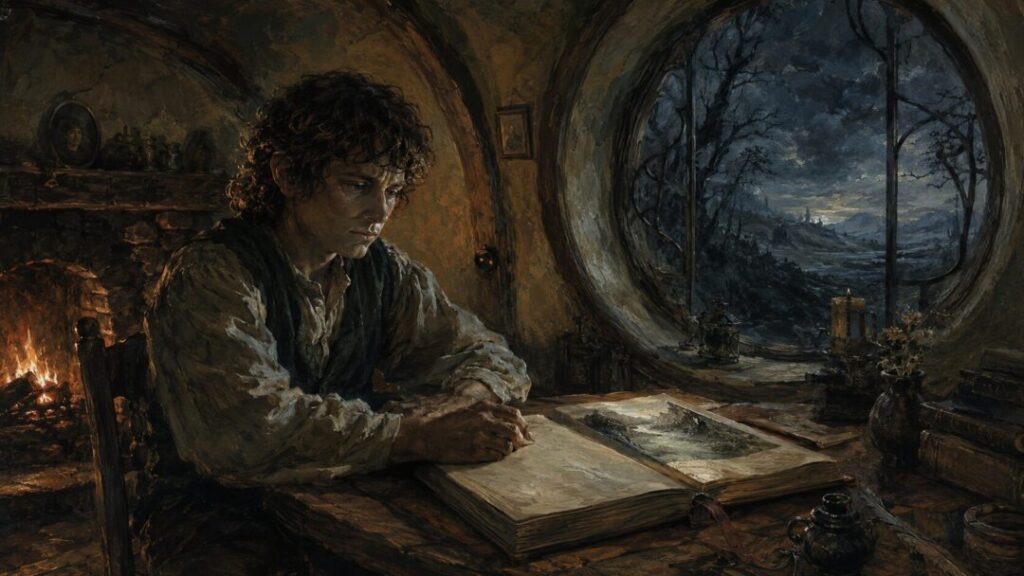 Contemplation by the fireside