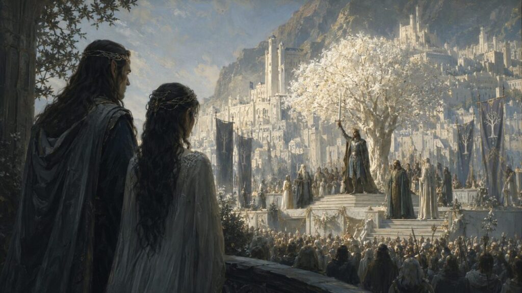 Coronation atop the misty city