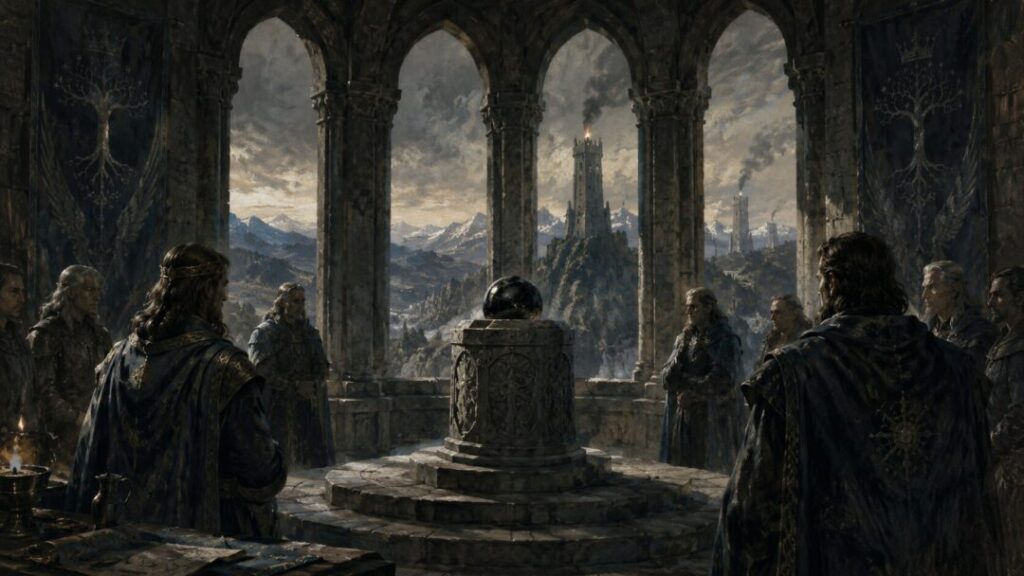 Council in the stone hall