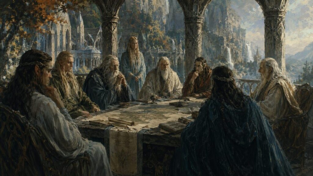 Council of ancient wisdom in Elven hall