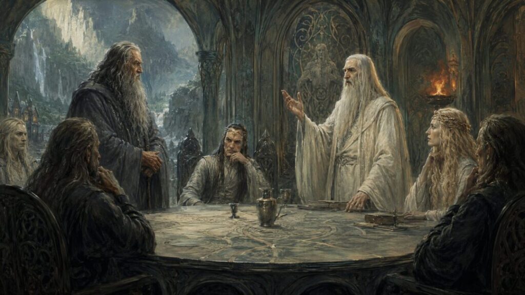 Council of wisdom in the hall