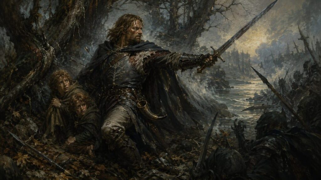 Defender of the misty riverbank