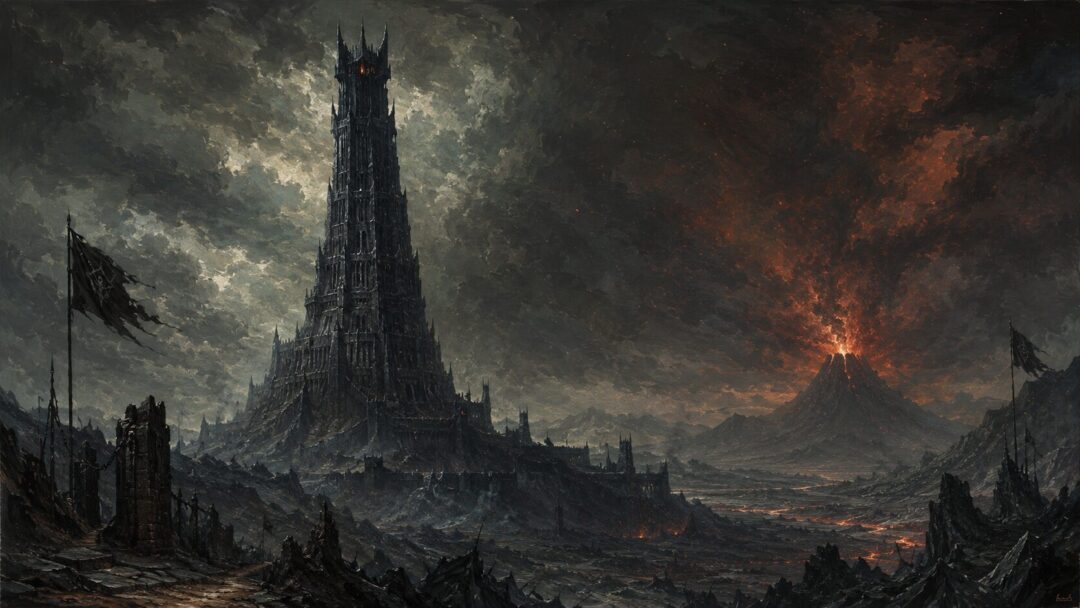 Desolation beneath a looming fortress