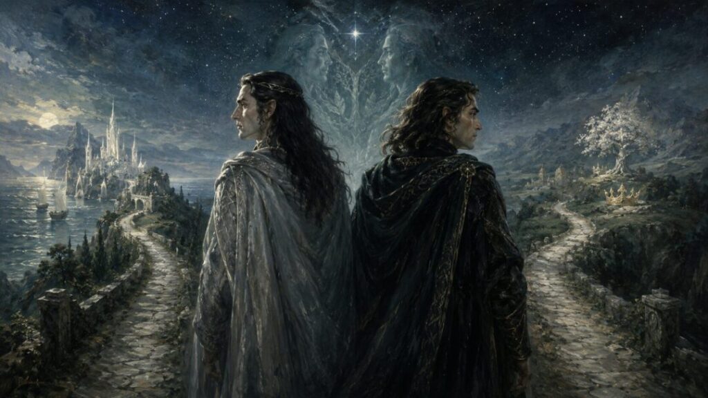 Elven guardians at the crossroads