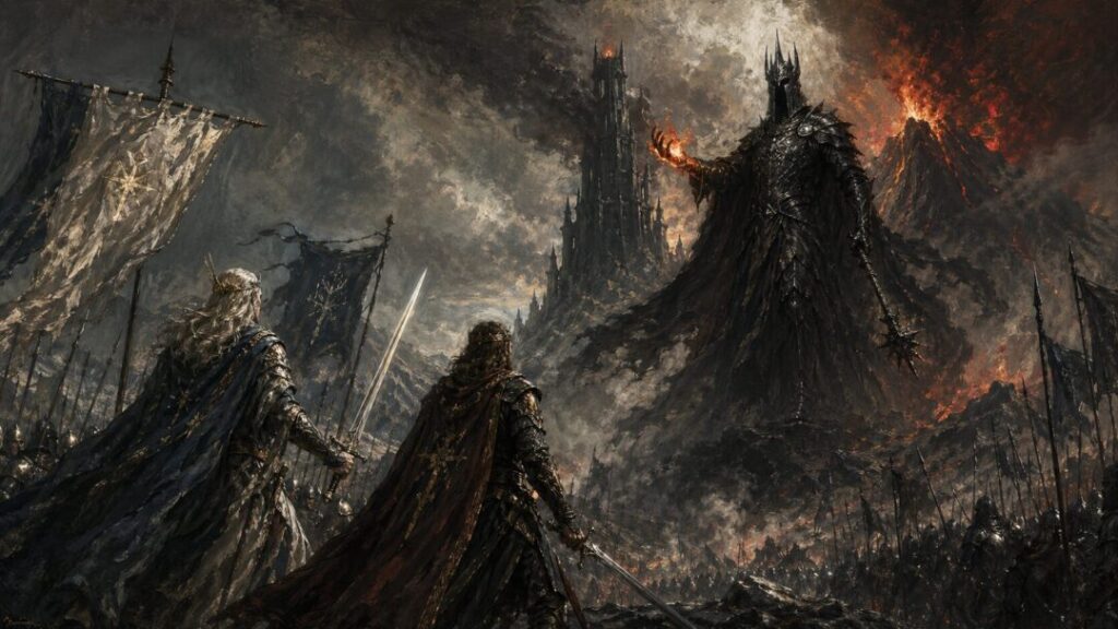 Epic battle against a dark lord