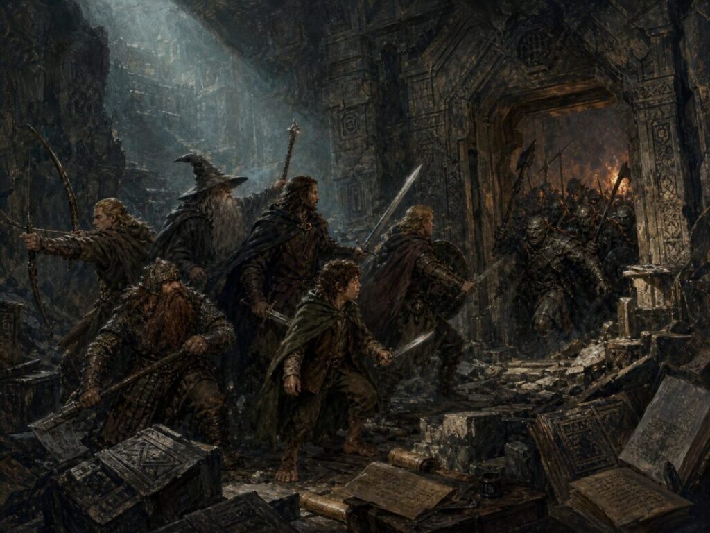 Fellowship stands against the orc horde