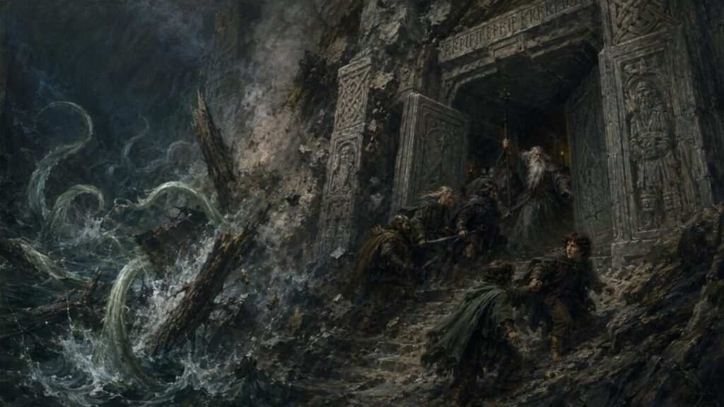 Fleeing into the ancient gate