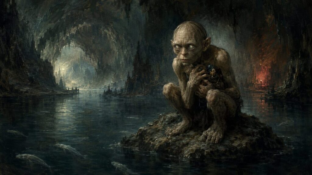 Gloom beneath the cavern's shadows