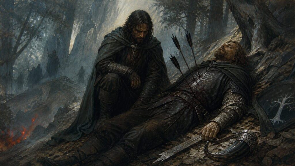 Grief in the shadowed woods