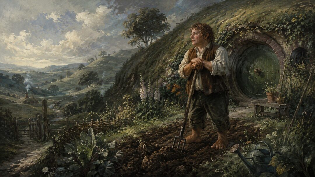 Hobbit's serene garden retreat
