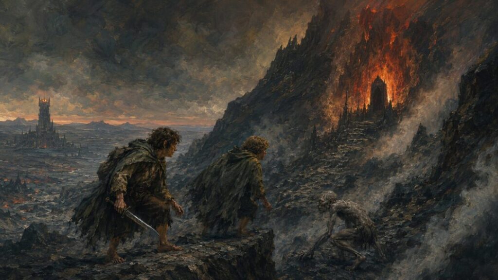Journey through the volcanic wasteland middle earth lotr