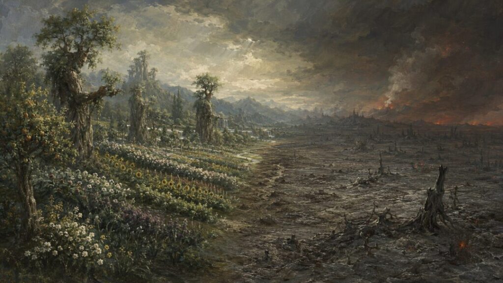 Life and ruin divided by fire