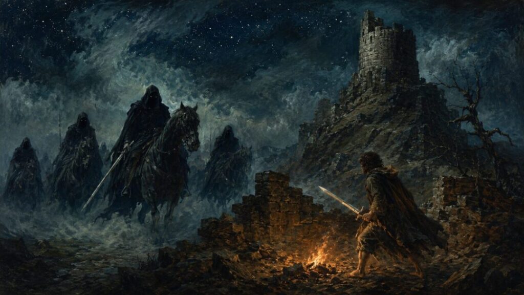 Lonely watch on a stormy ridge