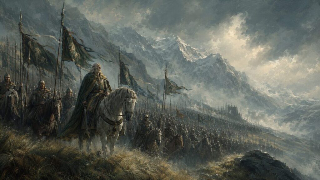 Marching under stormy skies