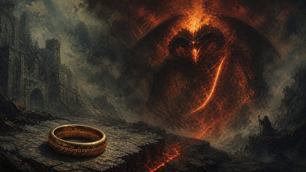 Molten ring in a fiery abyss