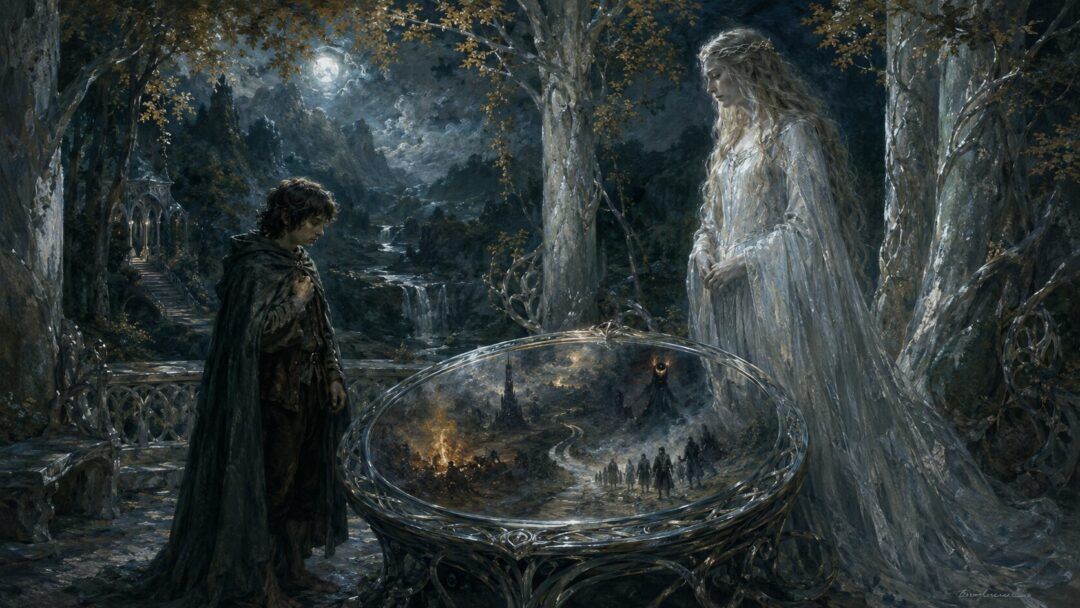 Mystical pool and moonlit vision