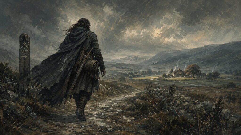 Ranger on a windswept path