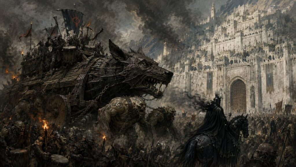 Siege of the mountain fortress middle lotr