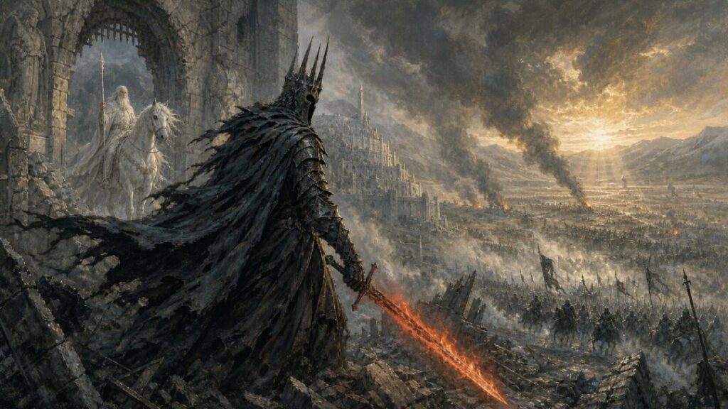The clash of light and darkness