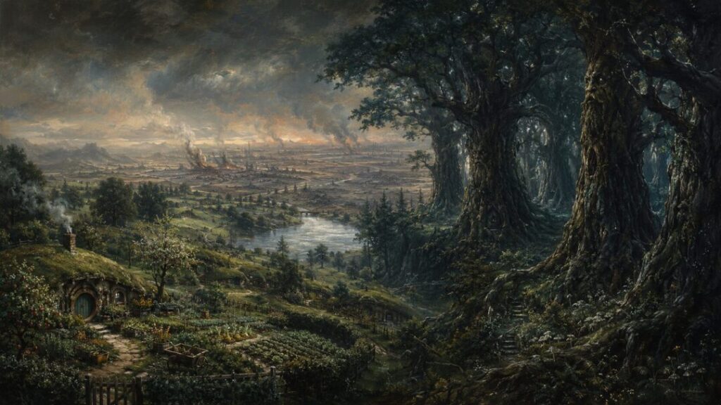 The enchanted valley and distant ruins