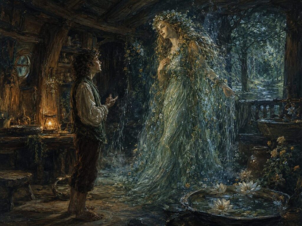 The ethereal river spirit and the hobbit